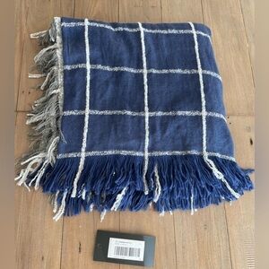 Weekend Max Mara dark blue grey wool scarf NWT